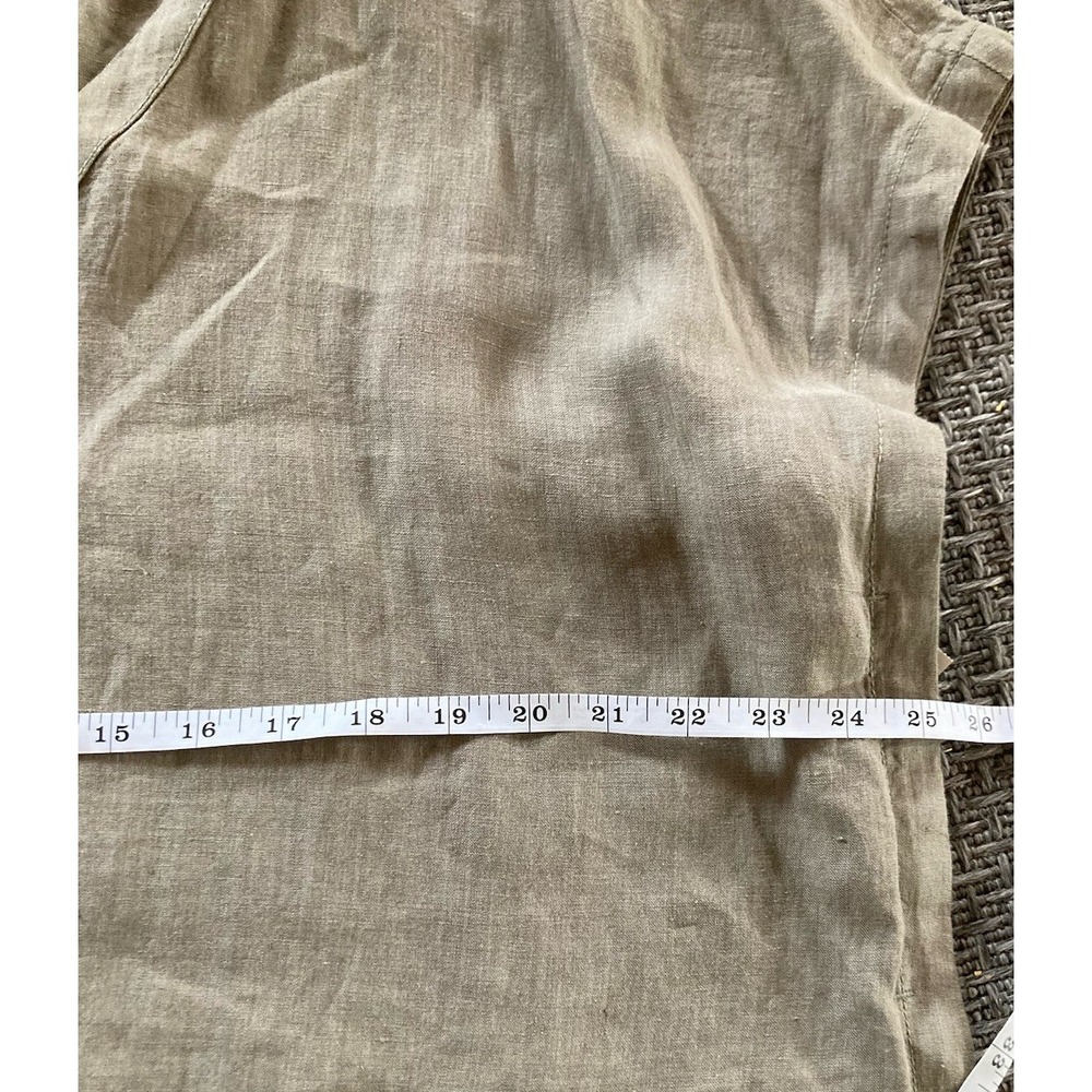 Poetry 100% Linen Lagenlook Coastal Resort Womens 12/14 Green Shirt Dress - Picture 6 of 11